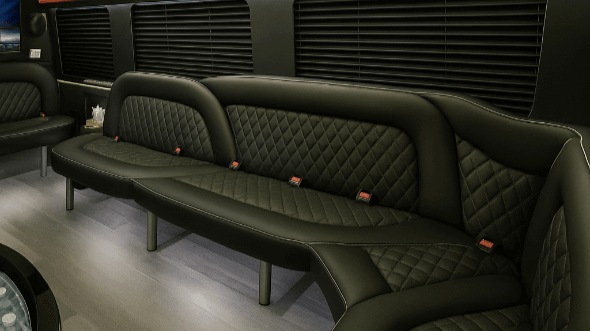 Interior of Charter Bus Company Gresham's 14 Passenger Sprinter Limousine in Gresham