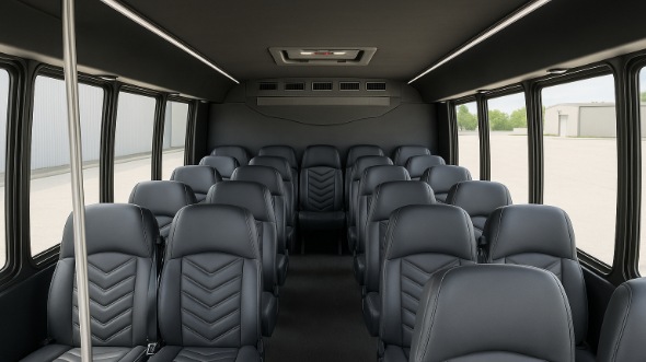 Interior of Charter Bus Company Hillsboro's 25 Passenger Minibus in Hillsboro