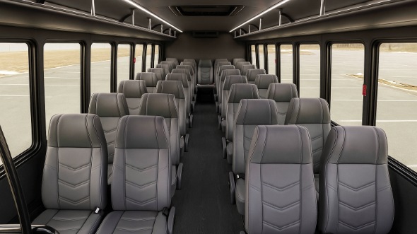 Interior of Charter Bus Company Hillsboro's 35 Passenger Minibus in Hillsboro