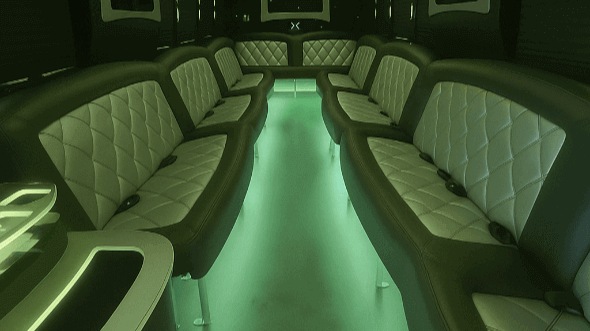 Interior of Charter Bus Company Albany's 40 Passenger Party Bus in Albany