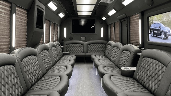 Interior of Hillsboro Party Bus Company's 40 Passenger Party Bus in Hillsboro