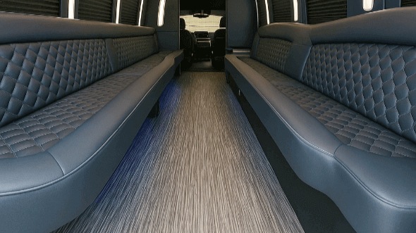 Interior of Charter Bus Company Tigard's 40 Passenger Party Bus in Tigard