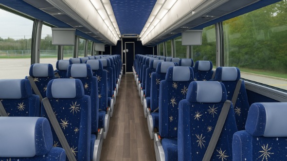 Interior of Charter Bus Company Hillsboro's 46 Passenger Charter Bus in Hillsboro