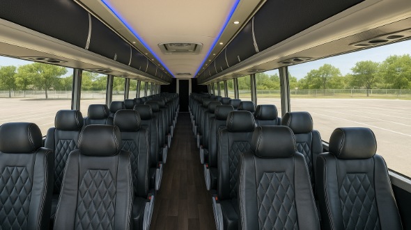 Interior of Charter Bus Company Hillsboro's 48 Passenger Charter Bus in Hillsboro