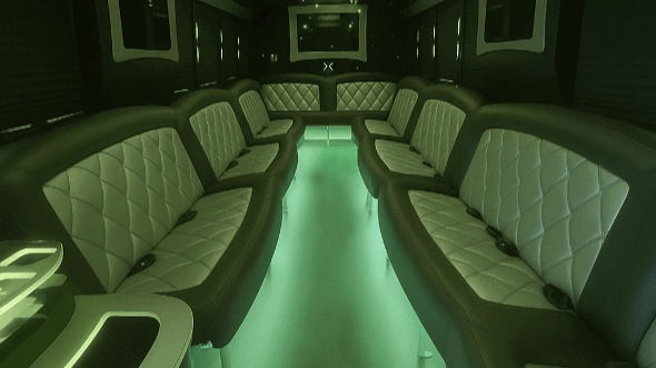 Interior of Charter Bus Company Beaverton's 50 Passenger Party Bus in Beaverton