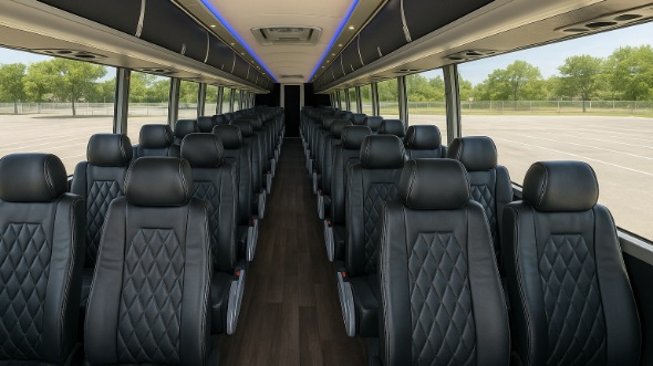 Interior of Charter Bus Company Hillsboro's 51 Passenger Charter Bus in Hillsboro