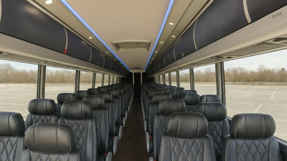 Interior of Charter Bus Company Hillsboro's 54 Passenger Charter Bus in Hillsboro