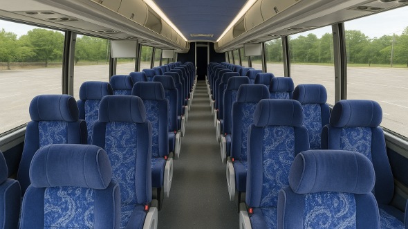 Interior of Charter Bus Company Hillsboro's 56 Passenger Charter Bus in Hillsboro