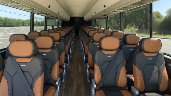 Interior of Charter Bus Company Hillsboro's ADA Charter Bus in Hillsboro