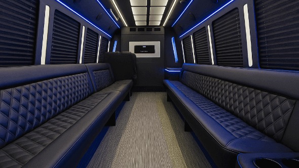 hillsboro 40 passenger party bus inside